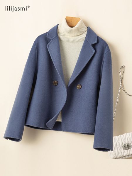 women's jackets 2023 spring lapel collar two buttons 100 wool short coat 2layers woolen hand sewing overcoat blazer 302 230223, Black;brown
women's jackets 2023 spring lapel collar two buttons 100 wool short coat 2layers woolen hand sewing overcoat blazer 302 230223, Black;brown