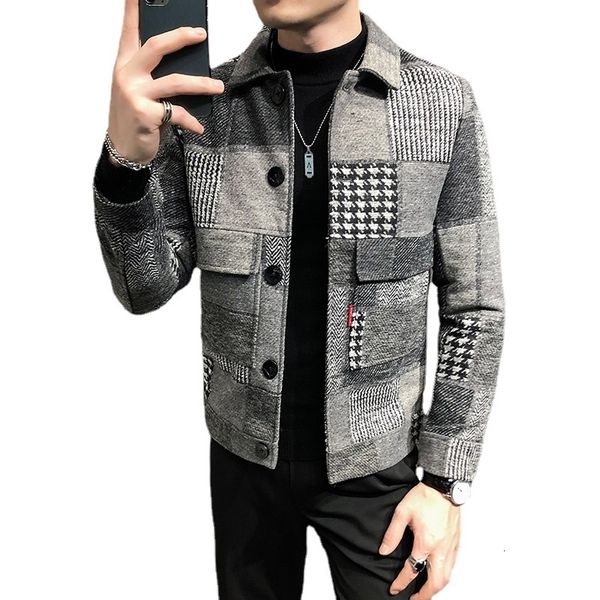 men's jackets brand autumn casual longsleeved color matching fashion plaid woolen slim 230223, Black;brown
men's jackets brand autumn casual longsleeved color matching fashion plaid woolen slim 230223, Black;brown