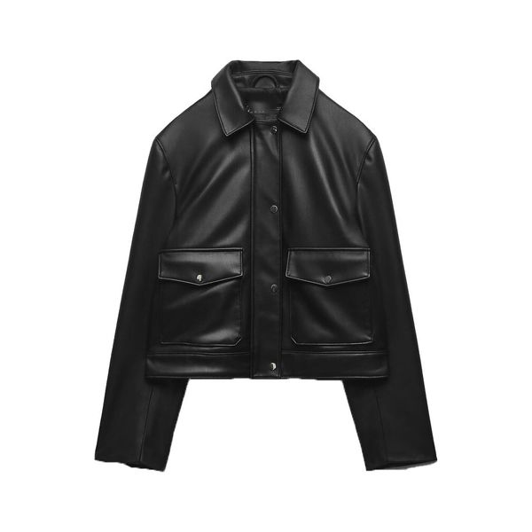 women's jackets zach aiisa fashion retro lapel zipper long sleeve soft texture faux leather jacket short 230223, Black;brown
women's jackets zach aiisa fashion retro lapel zipper long sleeve soft texture faux leather jacket short 230223, Black;brown
