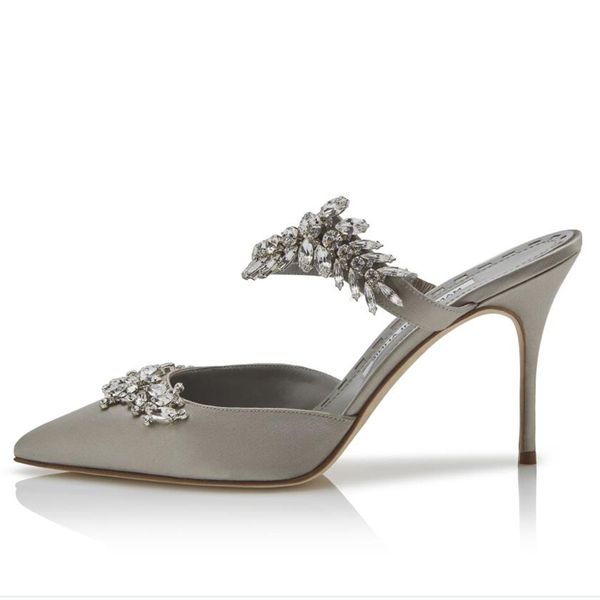fashion slim women sandals pumps lurum 90 mm grey green satin crystal embellished mules italy delicate pointed toe ankle straps designer san, Black
fashion slim women sandals pumps lurum 90 mm grey green satin crystal embellished mules italy delicate pointed toe ankle straps designer san, Black