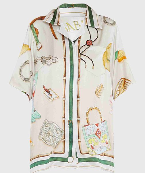 23ss casablanca silk casual shirt jewelry men and women lovers' same white twill silk short sleeve shirt, White;black
23ss casablanca silk casual shirt jewelry men and women lovers' same white twill silk short sleeve shirt, White;black