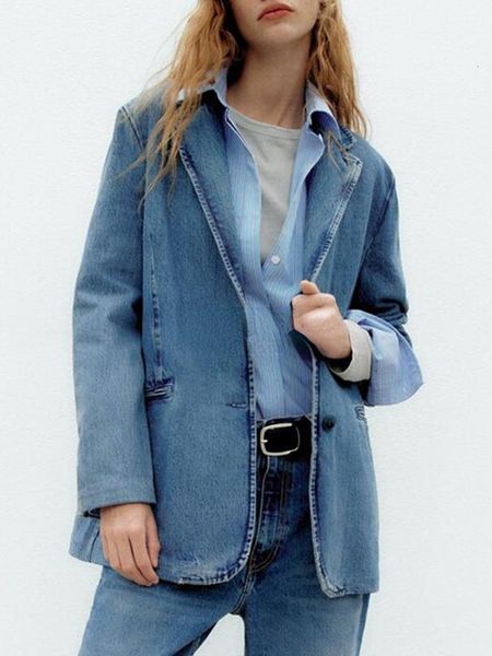 women's jackets autumn tshirt blue casual blazer vintage long sleeve singlebreasted washed older jacket pocket outerwear 230223, Black;brown
women's jackets autumn tshirt blue casual blazer vintage long sleeve singlebreasted washed older jacket pocket outerwear 230223, Black;brown