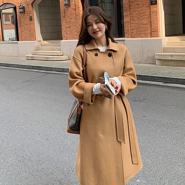women's jackets autumn and winter 100wool doublesided tweed coat solid color lapels in the long paragraph highgrade warm 230223, Black;brown
women's jackets autumn and winter 100wool doublesided tweed coat solid color lapels in the long paragraph highgrade warm 230223, Black;brown