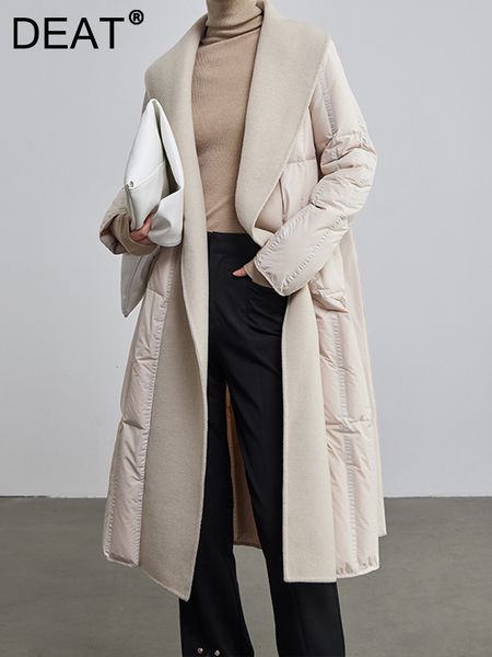 women's jackets deat fashion cotton padded coat shawl collar loose patchwork thick warm lace up belt winter 2023 17a4769 230223, Black;brown
women's jackets deat fashion cotton padded coat shawl collar loose patchwork thick warm lace up belt winter 2023 17a4769 230223, Black;brown