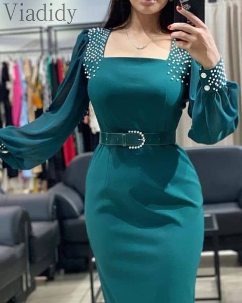 casual dresses women elegant solid color pearls design lantern sleeve midi party dress with belt 230223, Black;gray
casual dresses women elegant solid color pearls design lantern sleeve midi party dress with belt 230223, Black;gray