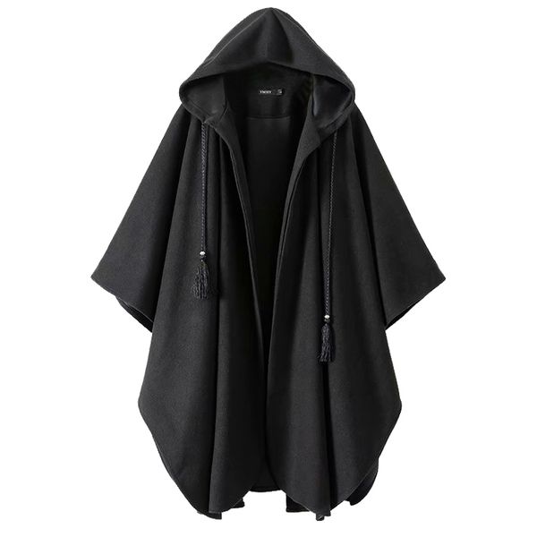 women's jackets yamamoto dark irregular design woolen coat fall winter hooded long cape style women clothes coats 230223, Black;brown
women's jackets yamamoto dark irregular design woolen coat fall winter hooded long cape style women clothes coats 230223, Black;brown