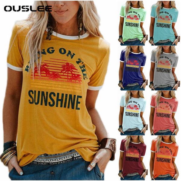 women's t-shirt ouslee casual summer print t-shirt for women casual o-neck short sleeve the sunshine letter print tees woman tee shirt, White
women's t-shirt ouslee casual summer print t-shirt for women casual o-neck short sleeve the sunshine letter print tees woman tee shirt, White