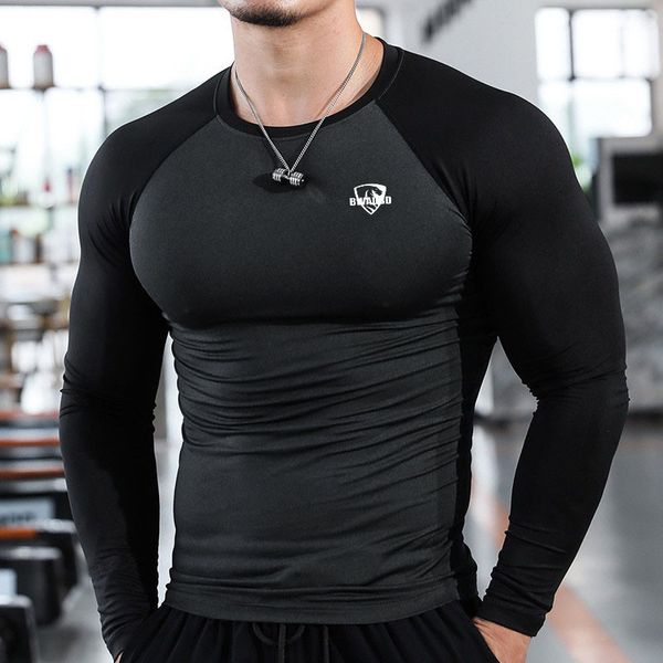 men's tshirts gym tights patchwork round neck longsleeved quickdrying fitness clothes high elastic breathable training running t shirt, White;black
men's tshirts gym tights patchwork round neck longsleeved quickdrying fitness clothes high elastic breathable training running t shirt, White;black