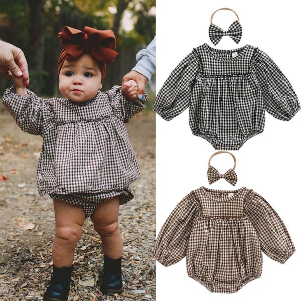 jumpsuits vintage autumn born baby girls rompers clothes cotton plaid ruffles lantern sleeve oneck romper jumpsuits headband outfits 230223, Blue
jumpsuits vintage autumn born baby girls rompers clothes cotton plaid ruffles lantern sleeve oneck romper jumpsuits headband outfits 230223, Blue