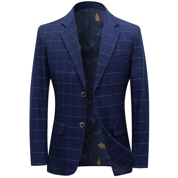 men's suits blazers fashion casual boutique business plaid thin suit jacket single button slim fit coat men 230222, White;black
men's suits blazers fashion casual boutique business plaid thin suit jacket single button slim fit coat men 230222, White;black