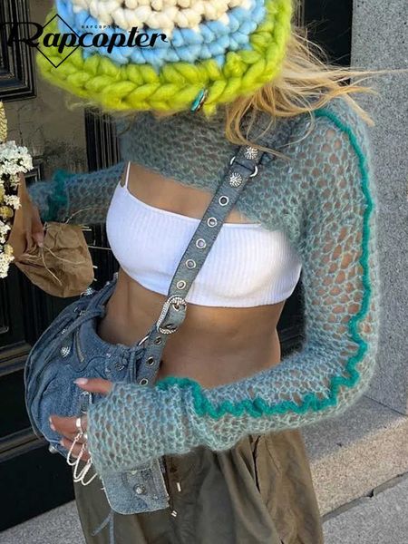 women's t-shirt rapcopter y2k bule knitted hollow out smock full sleeve o neck crop vintage see through women korean tee aesthetic clot, White
women's t-shirt rapcopter y2k bule knitted hollow out smock full sleeve o neck crop vintage see through women korean tee aesthetic clot, White