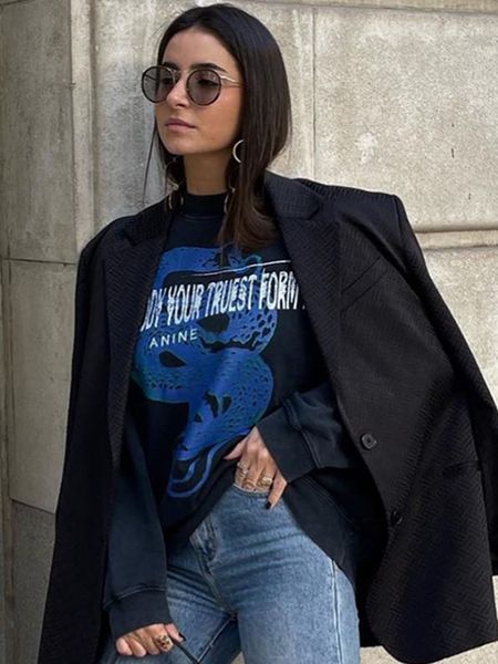 women's hoodies sweatshirts 2023 autumn and winter snake motif letter print women hoodie fashion round neck pullover sweatshirt streetw, Black
women's hoodies sweatshirts 2023 autumn and winter snake motif letter print women hoodie fashion round neck pullover sweatshirt streetw, Black