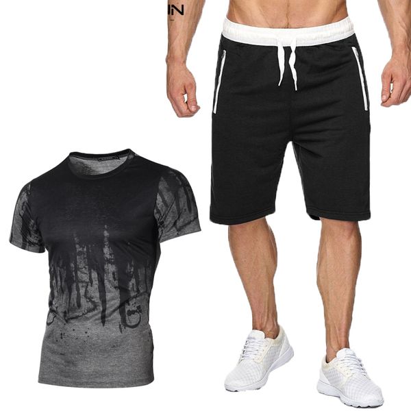 men's tracksuits summer solid color 3d digital gradient printing men tshirt 230222, Gray
men's tracksuits summer solid color 3d digital gradient printing men tshirt 230222, Gray