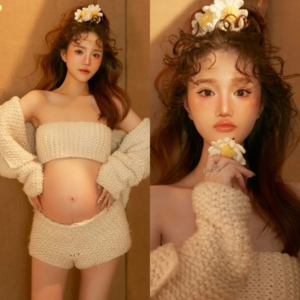 sleep lounge 3pcs maternity coat vest shorts set knitted pography bodysuits pregnancy po shoot jumpsuits 230223, White
sleep lounge 3pcs maternity coat vest shorts set knitted pography bodysuits pregnancy po shoot jumpsuits 230223, White