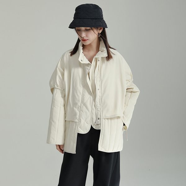 women's jackets leorlax original design fake two pieces drawstring cotton female lazy loose standup collar cape j0055 230223, Black;brown
women's jackets leorlax original design fake two pieces drawstring cotton female lazy loose standup collar cape j0055 230223, Black;brown