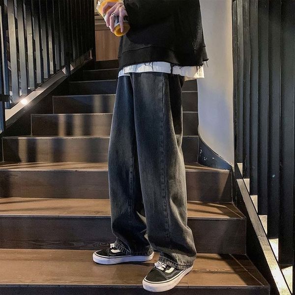 men's jeans spring and autumn jeans men's loose straight black pants korean fashion brand versatile wide leg roupas streetwear hip, Blue
men's jeans spring and autumn jeans men's loose straight black pants korean fashion brand versatile wide leg roupas streetwear hip, Blue