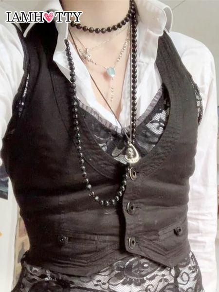 women's tanks camis gothic jacket vest women dark academia vintage sleeveless tank fairycore grunge clothes corset y2k coat iamty 23022, White
women's tanks camis gothic jacket vest women dark academia vintage sleeveless tank fairycore grunge clothes corset y2k coat iamty 23022, White