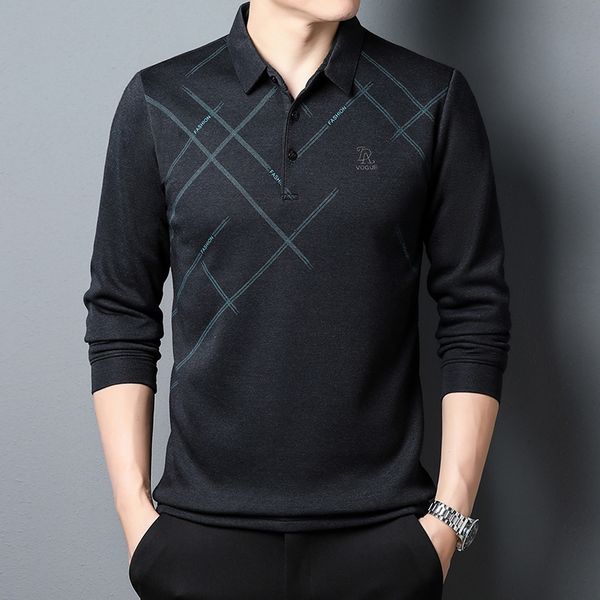 men's polos browon polo shirt men fashion print regular fit long sleeved men polo spring and autumn turn-down collar business casual me, White;black
men's polos browon polo shirt men fashion print regular fit long sleeved men polo spring and autumn turn-down collar business casual me, White;black