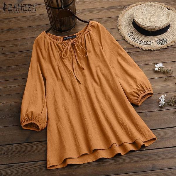 women's blouses shirts womens summer blouses zanzea solid puff sleeve female vintage cotton shirt casual drawstring o neck blusa overs, White
women's blouses shirts womens summer blouses zanzea solid puff sleeve female vintage cotton shirt casual drawstring o neck blusa overs, White