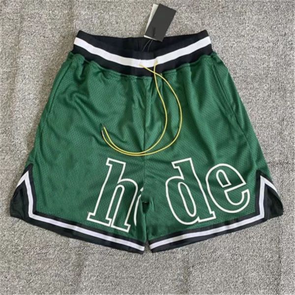 designer mens shorts rhude short summer knee length hip hop loose print letter oversized, White;black