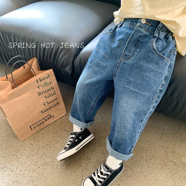 jeans spring autumn children sand-washed jeans boys and girls one button straight denim pants 230223, Blue
jeans spring autumn children sand-washed jeans boys and girls one button straight denim pants 230223, Blue