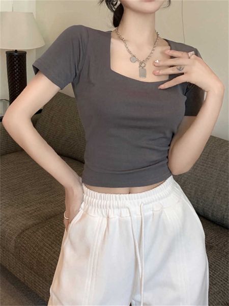 women's t-shirt alien kitty 2023 summer t-shirts high waist new solid stylish ol square collar chic office lady high street mujer slim, White
women's t-shirt alien kitty 2023 summer t-shirts high waist new solid stylish ol square collar chic office lady high street mujer slim, White