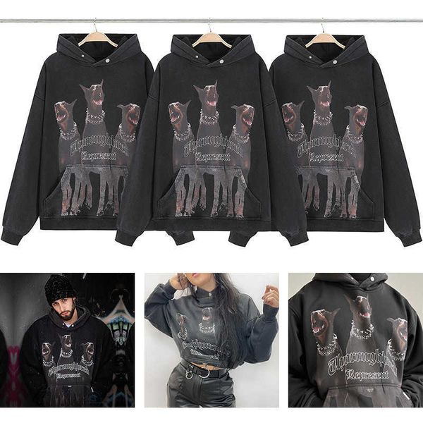 2023 men's and women's hoodies fashion western european brand designer represne autumn winter doberman high street sports leisure, Black
2023 men's and women's hoodies fashion western european brand designer represne autumn winter doberman high street sports leisure, Black