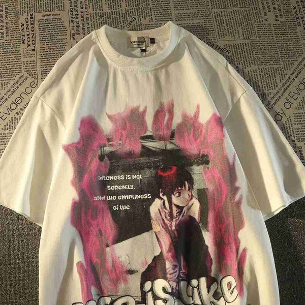 women's t-shirt new japan style y2k anime girl letter print t-shirt men women summer loose casual graphic t shirts o-neck harajuku clot, White
women's t-shirt new japan style y2k anime girl letter print t-shirt men women summer loose casual graphic t shirts o-neck harajuku clot, White