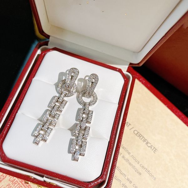 luxury dangle drop earrings copper brand designer full crystal round bucket lock to lock chain earrings for women jewelry with box party gif, Silver
luxury dangle drop earrings copper brand designer full crystal round bucket lock to lock chain earrings for women jewelry with box party gif, Silver