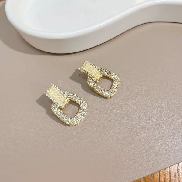 s925 silver charm needle korean fashion ol pearl earrings light luxury elegant design geometric square earrings sweet cool, Golden
s925 silver charm needle korean fashion ol pearl earrings light luxury elegant design geometric square earrings sweet cool, Golden