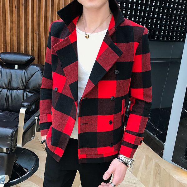men's jackets style doublebreasted trench coat veste homme fashion retro tartan jacket autumn and winter men slim short woolen s5xl 230, Black;brown
men's jackets style doublebreasted trench coat veste homme fashion retro tartan jacket autumn and winter men slim short woolen s5xl 230, Black;brown