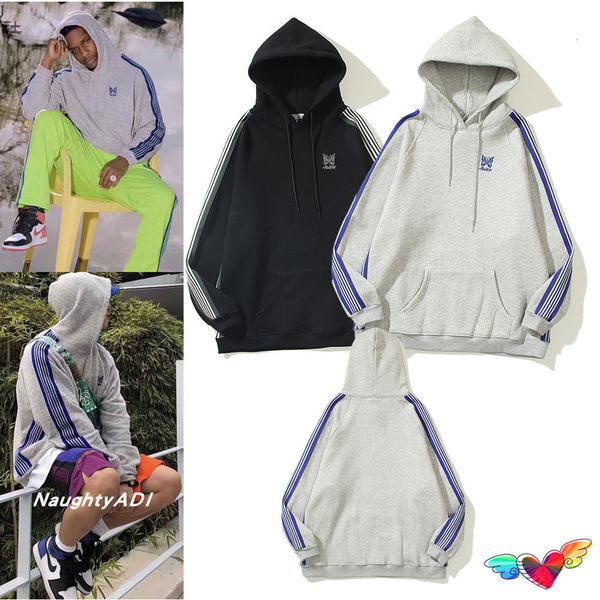 men s hoodies sweatshirts embroidered awge needles hoodie men women fleece sleeve interval color webbing hooded 230223, Black
men s hoodies sweatshirts embroidered awge needles hoodie men women fleece sleeve interval color webbing hooded 230223, Black