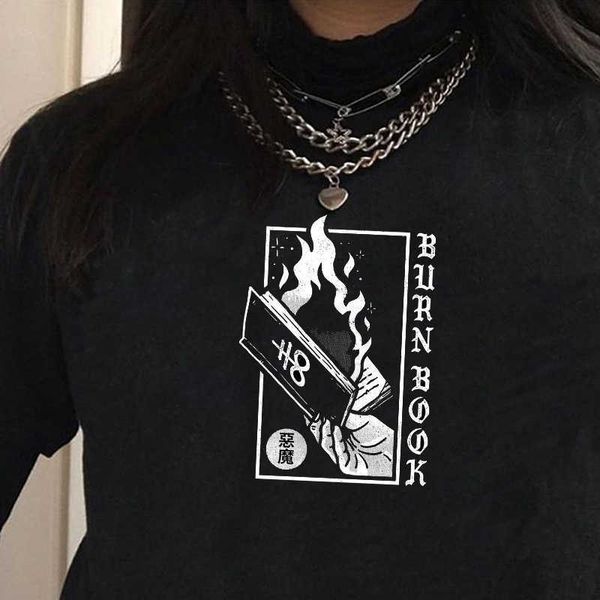 women's t-shirt burn book satan hell devil graphic tee gothic style harajuku hipster tumblr ulzzang tee t-shirt oversize women l230223, White
women's t-shirt burn book satan hell devil graphic tee gothic style harajuku hipster tumblr ulzzang tee t-shirt oversize women l230223, White