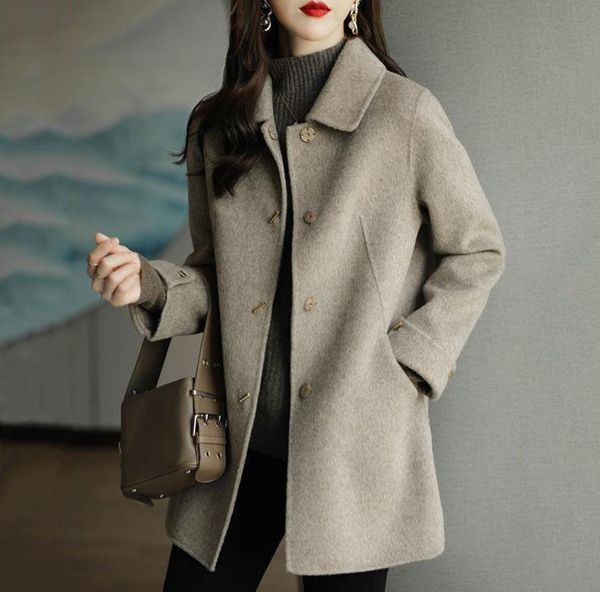 women's jackets woolen coat slim fashion office lady single breasted autumn winter s for women widewaisted pocket black 230223, Black;brown
women's jackets woolen coat slim fashion office lady single breasted autumn winter s for women widewaisted pocket black 230223, Black;brown