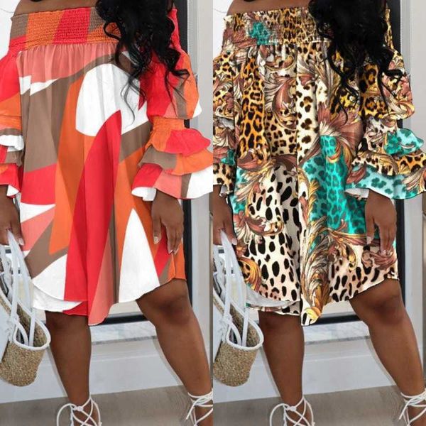 retail plus size 3xl casual women clothing dresses one-shoulder stretch print skirts, Black;gray
retail plus size 3xl casual women clothing dresses one-shoulder stretch print skirts, Black;gray