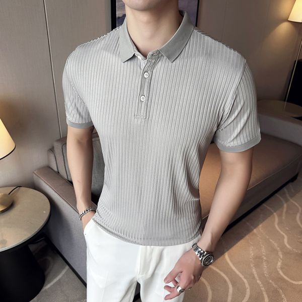men's polos 2023 summer short sleeve tshirts striped casual polo shirts clothing comfortable and cool business social lapel 230223, White;black
men's polos 2023 summer short sleeve tshirts striped casual polo shirts clothing comfortable and cool business social lapel 230223, White;black