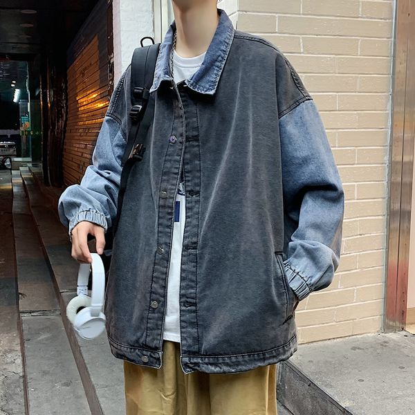 men's jackets teenagers fashion leisure time trend loose stitching denim jacket spring and autumn couple coat 230222, Black;brown
men's jackets teenagers fashion leisure time trend loose stitching denim jacket spring and autumn couple coat 230222, Black;brown