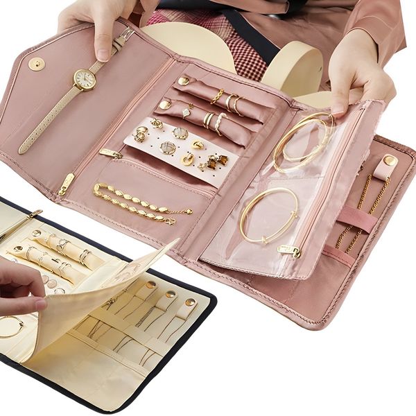 jewelry boxes travel organizer roll foldable case for packing necklaces bracelets earrings watch band storage bag 230223, Black;white
jewelry boxes travel organizer roll foldable case for packing necklaces bracelets earrings watch band storage bag 230223, Black;white