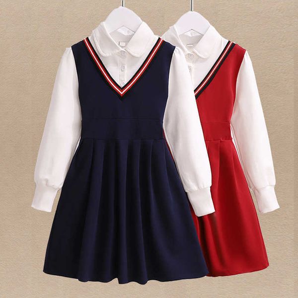 girl's dresses preppy style children dresses for girls clothes spring autumn cotton long sleeve school uniform kids patchwork costume v, Red;yellow
girl's dresses preppy style children dresses for girls clothes spring autumn cotton long sleeve school uniform kids patchwork costume v, Red;yellow