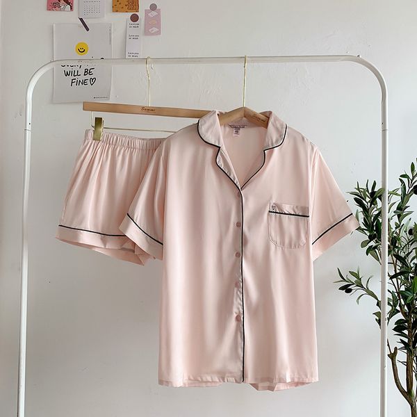 women's sleepwear summer pijamas women set 2 pieces short pajamas silk satin sleepwear nightwear lounge wear sleep pants pjs home suit, Black;red
women's sleepwear summer pijamas women set 2 pieces short pajamas silk satin sleepwear nightwear lounge wear sleep pants pjs home suit, Black;red