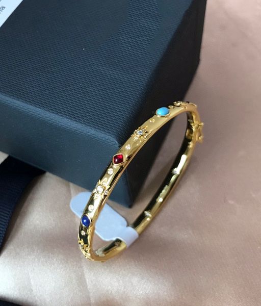 2023 designer bangle luxury retro roman style color stone flower gold bracelets daily everything gift girl birthday party without box, Black
2023 designer bangle luxury retro roman style color stone flower gold bracelets daily everything gift girl birthday party without box, Black