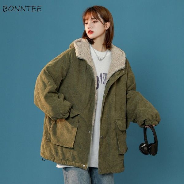 women's jackets parka hooded corduroy fashion korean style aesthetic all match thicken simple tender collage winter street wear loose 2, Black;brown
women's jackets parka hooded corduroy fashion korean style aesthetic all match thicken simple tender collage winter street wear loose 2, Black;brown
