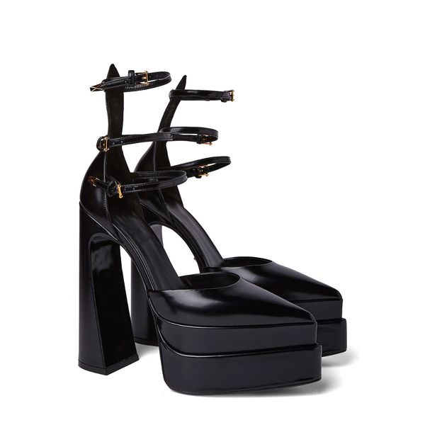 runway aevitas pointy platform heels shoes sandals calf leather ankle strap block high heel point toe for women luxury designers dress shoe, Black
runway aevitas pointy platform heels shoes sandals calf leather ankle strap block high heel point toe for women luxury designers dress shoe, Black