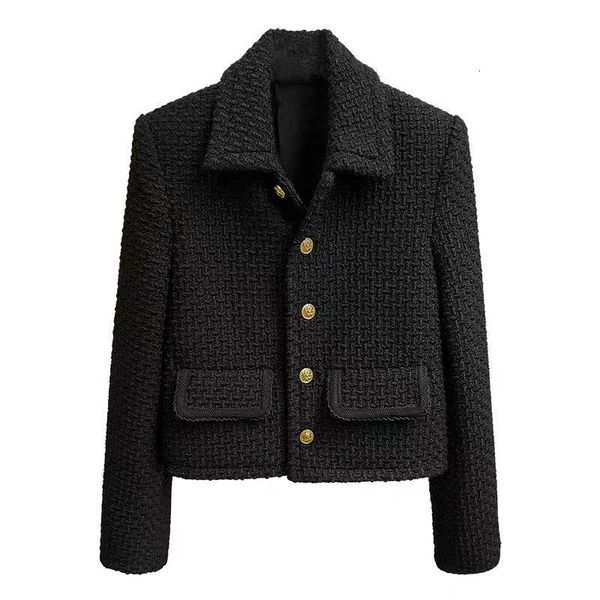 women's jackets deeptown black vintage crop tweed jacket women korean fashion single breasted blends coats elegant luxury design short, Black;brown
women's jackets deeptown black vintage crop tweed jacket women korean fashion single breasted blends coats elegant luxury design short, Black;brown