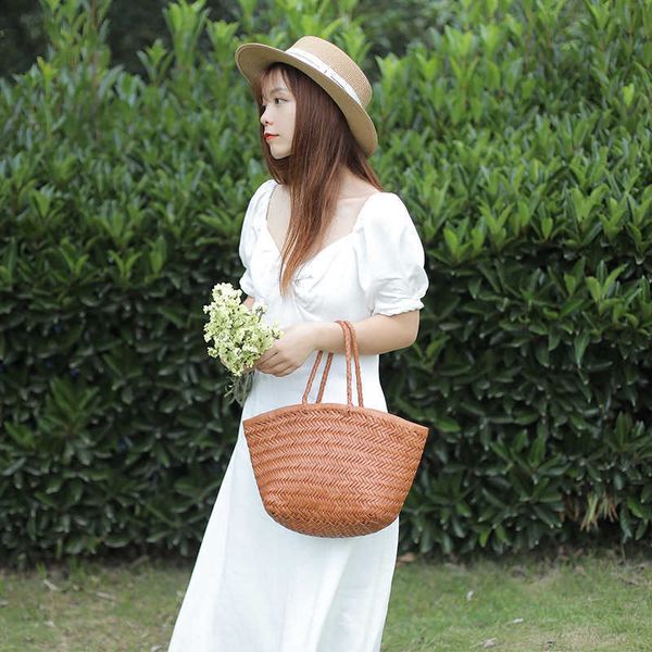 beach bags the same french layer cowhide woven handbag for women's ins vegetable basket bag 230223
beach bags the same french layer cowhide woven handbag for women's ins vegetable basket bag 230223