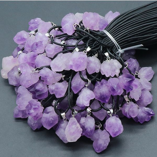 natural stone irregular amethyst pendants rough healing crystal raw ore necklaces men women jewellry, Silver
natural stone irregular amethyst pendants rough healing crystal raw ore necklaces men women jewellry, Silver
