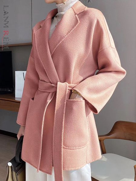 women's jackets lanmrem 2023 spring and winter wool coats water ripple doublesided tweed belt female high end luxury clothing 2r4101 23, Black;brown
women's jackets lanmrem 2023 spring and winter wool coats water ripple doublesided tweed belt female high end luxury clothing 2r4101 23, Black;brown