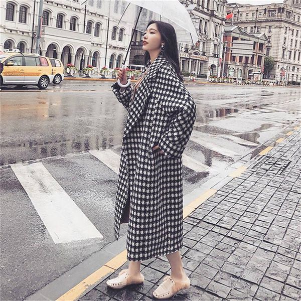 women's jackets winter coat long wool women fashion notched collar houndstooth pattern woolen streetwear overcoat 230223, Black;brown
women's jackets winter coat long wool women fashion notched collar houndstooth pattern woolen streetwear overcoat 230223, Black;brown