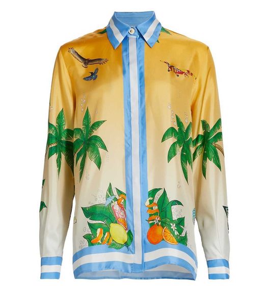 23ss casablanca men designer shirt sunset flower male and female lovers same white twill silk long-sleeved shirt, White;black
23ss casablanca men designer shirt sunset flower male and female lovers same white twill silk long-sleeved shirt, White;black