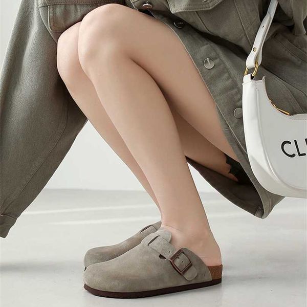 luxury slippers designer birkinstocks sandals suxia new genuine leather bucken cork baotou flat slippers suede soft sole women's shoes, Black
luxury slippers designer birkinstocks sandals suxia new genuine leather bucken cork baotou flat slippers suede soft sole women's shoes, Black